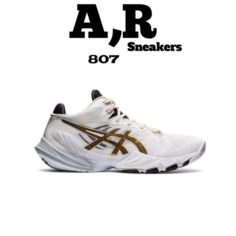 Sepatu Volleyball Pria Asics Metaris White Pure Gold Original