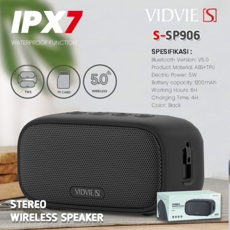 SPEAKER BLUETOOTH VIDVIE S-SP906 BLACK
