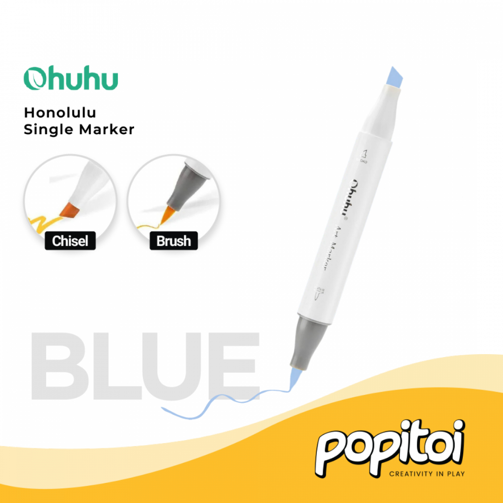 

OHUHU SINGLE Honolulu (Brush & Chisel) - BLUE VIOLET SERIES | 361 Colors Refill Marker Satuan