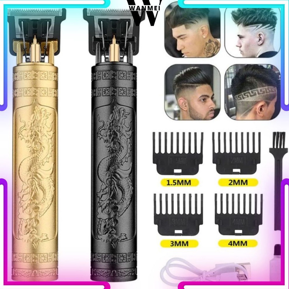 Penjualan Hemat WM Alat Cukur JenggotMesin Cukur Rambut ListrikUSB Rechargeable Razornaga T9 Vintage