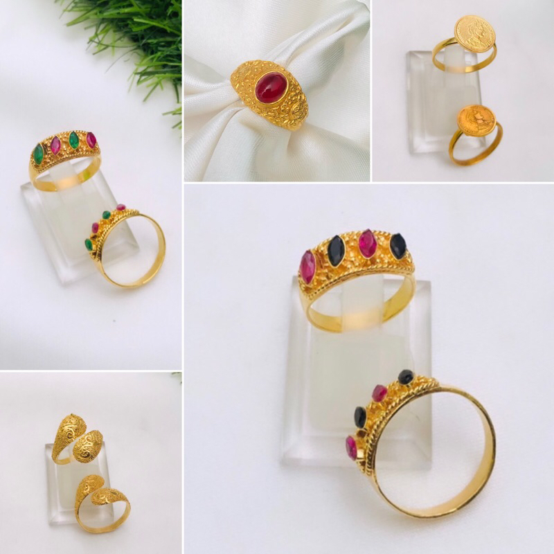 Cincin Alpaka Kuningan Ukir Bali