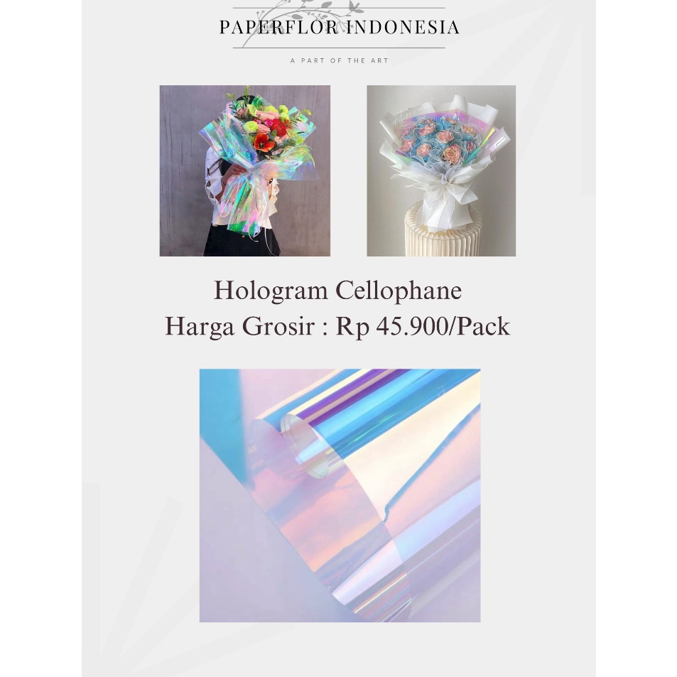 

Dijamin Senang 2 LEMBAR HOLOGRAM CELLOPHANE KERTAS WRAP PEMBUNGKUS BUNGA