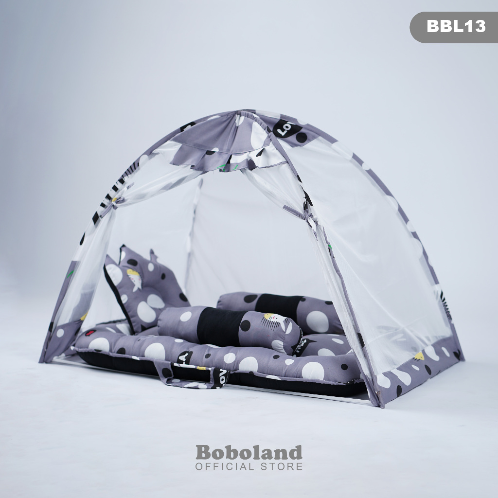 BOBOLAND Kasur Bayi Kelambu Premium Set Lengkap Bantal Guling Kelambu Bayi
