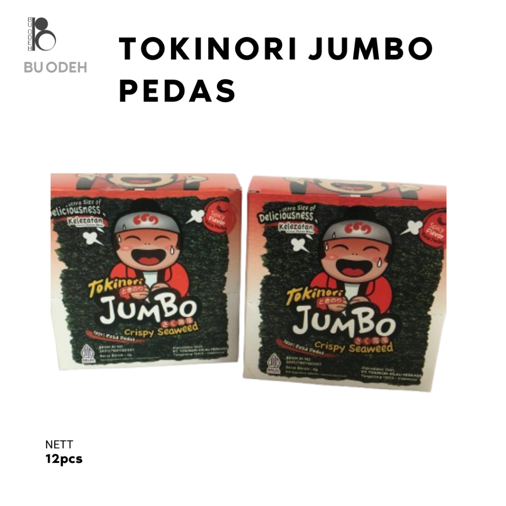 

Tokinori Pedas / Rumput Laut Pedas / Cemilan 48gr Isi 12pcs
