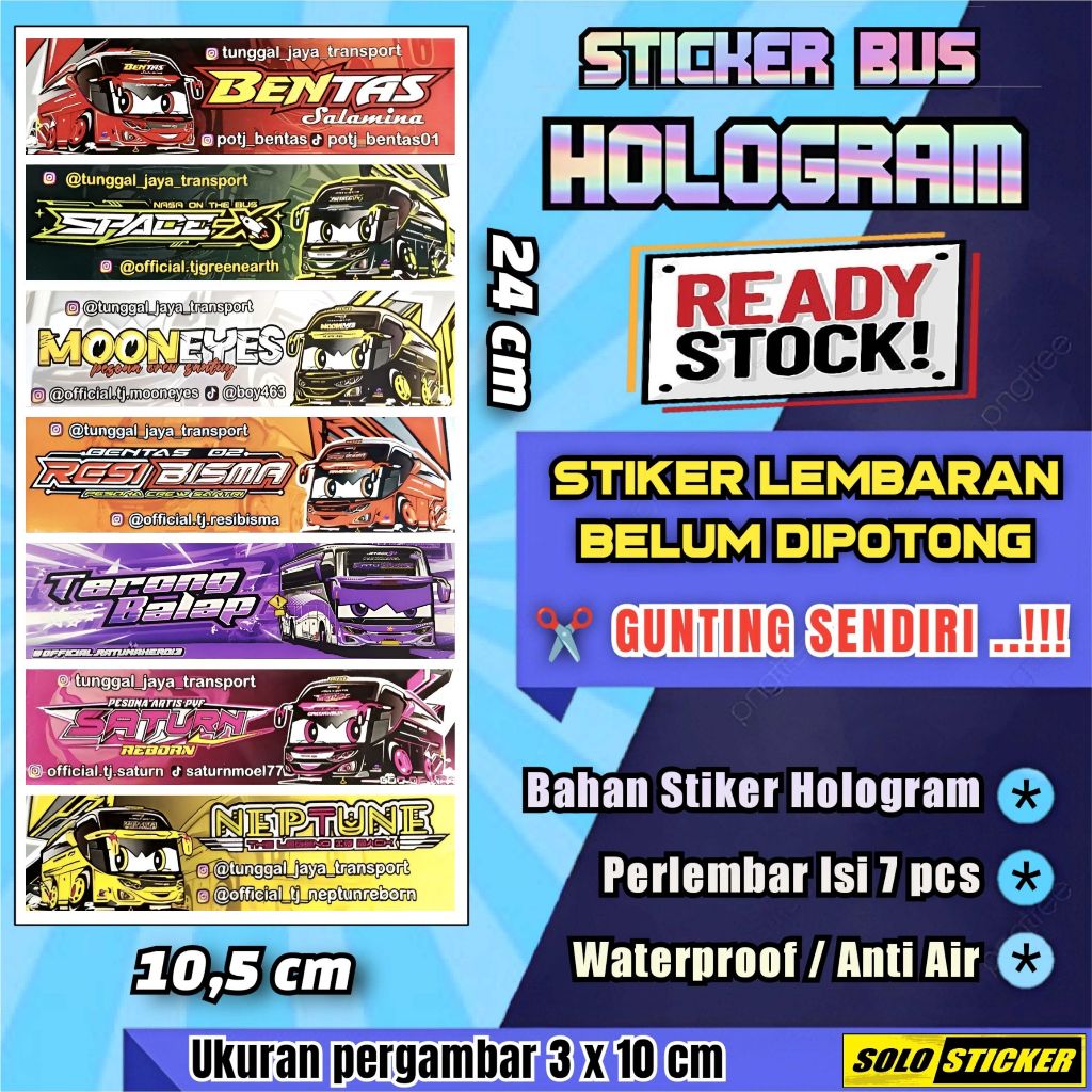 

Stiker Bus Hologram Lembaran Isi 7pc Sticker Bis Bentas Space X Terong Balap Neptune Resi Bisma