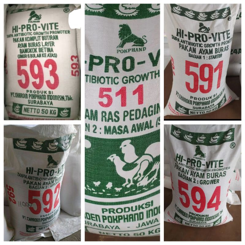 Pur Ayam Bangkok Ayam Pedaging Starter 511 591 592 593 594 Hi Pro Vite 10 Kg ECER KILOAN  Repacking