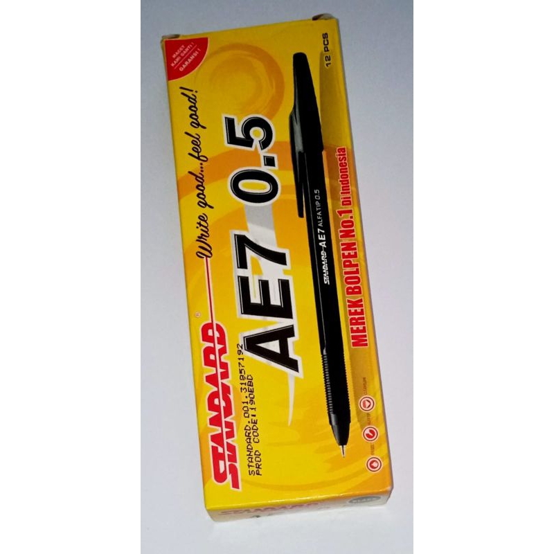 

pulpen standard AE7 0.5 1 pak isi 12pcs tersedia warna hitam