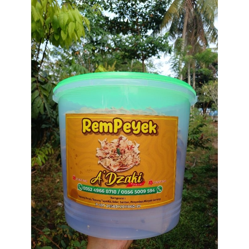 

Rempeyek A'Dzaki | Peyek Enak, Gurih & Renyah | Ukuran toples 5 L | Varian Kacang dan udang rebon