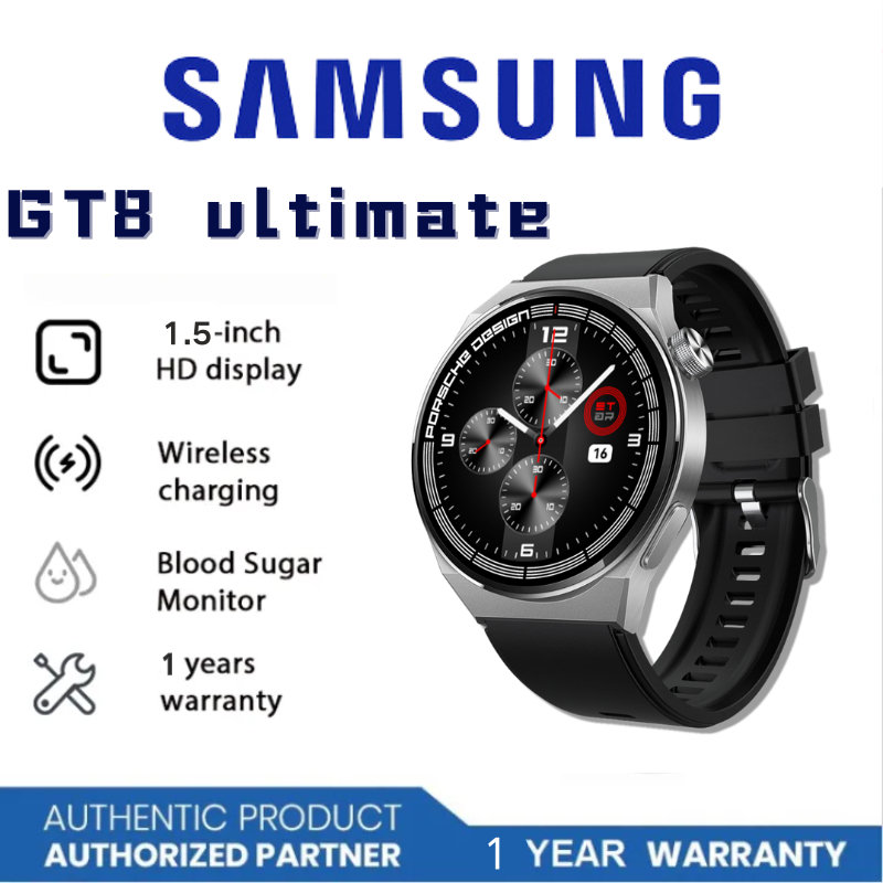 【Pengiriman gratis✨】Smart Watch GT8 Newest 1.5 Inci Laya AMOLED Jam Smartwatch pria Porsche design W