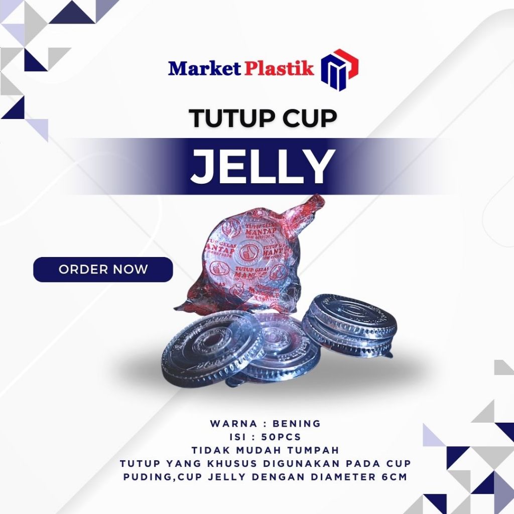 Tutup Gelas Plastik/Tutup Jelly/Tutup Cup Puding/Cup Jelly MTP 50pcs