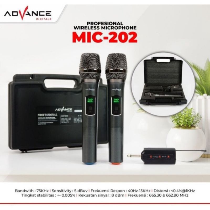 ADVANCE Mic Wireless advance 202 professional 2 mic