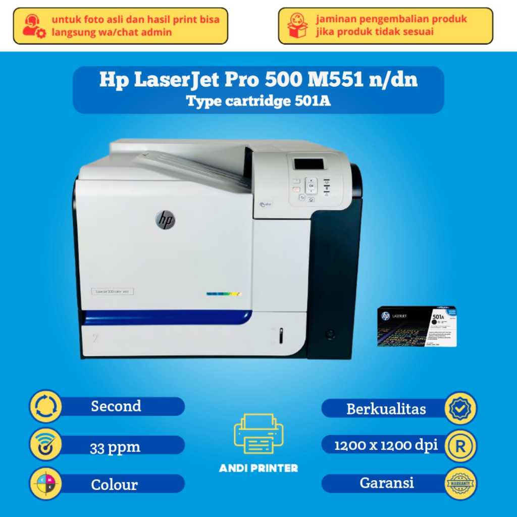 Printer Hp LaserJet Enterprise 500 Color M551 Second Bergaransi
