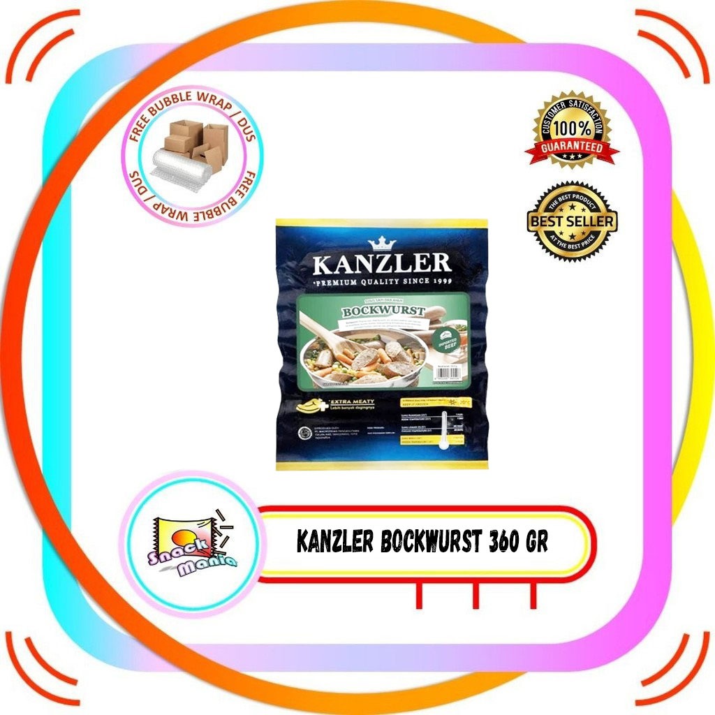 

Kanzler Bockwurst Sosis Sapi Ayam ~ 360 gr Beef Chicken Sausages