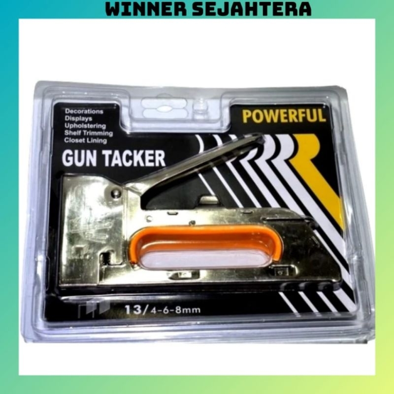 

Guntacker Gun Tacker staples tembak kertas kayu jok motor 13/4-6-8mm
