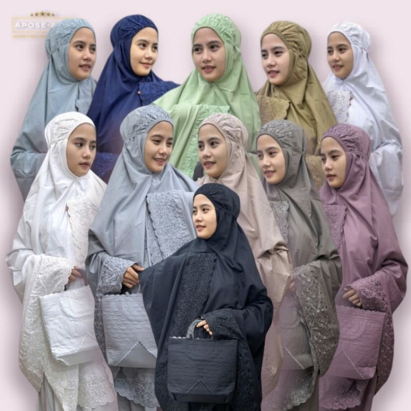 Mukena Siti Khadijah Bahan Katun Premium untuk Dewasa Muslim / Telekung Siti Khadijah