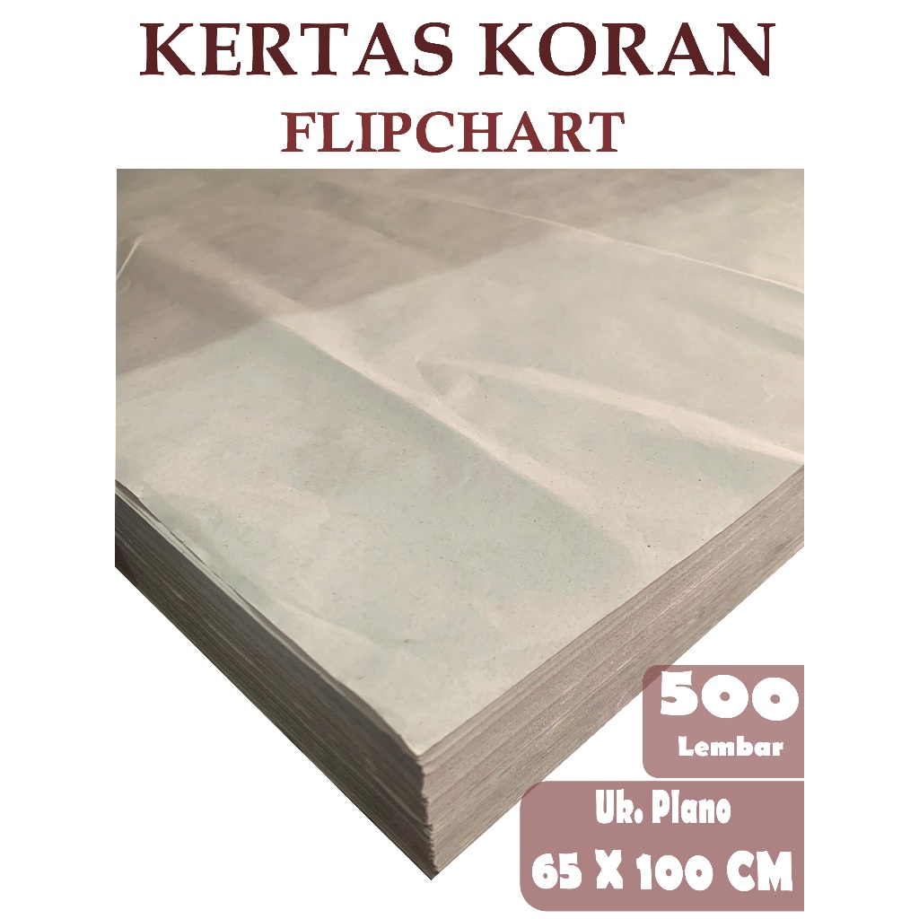 

KERTAS KORAN/STENSIL/FILPCHART 55 GSM UK 65 X 100 CM , 1 RIM / 500 LEMBAR