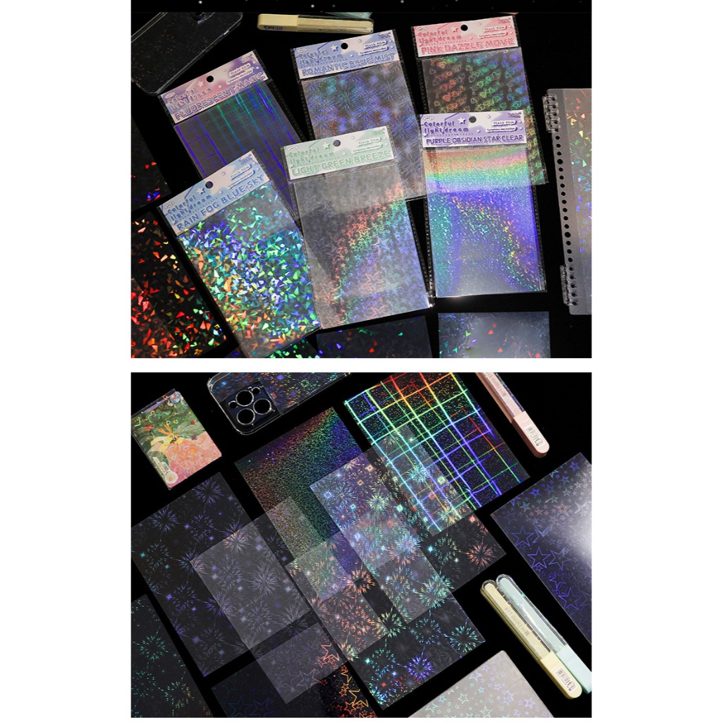 

STIKER WARNA GLITTER STICKER COLOURFUL DREAM FLASH FILM DIY CASE HP HANDPHONE