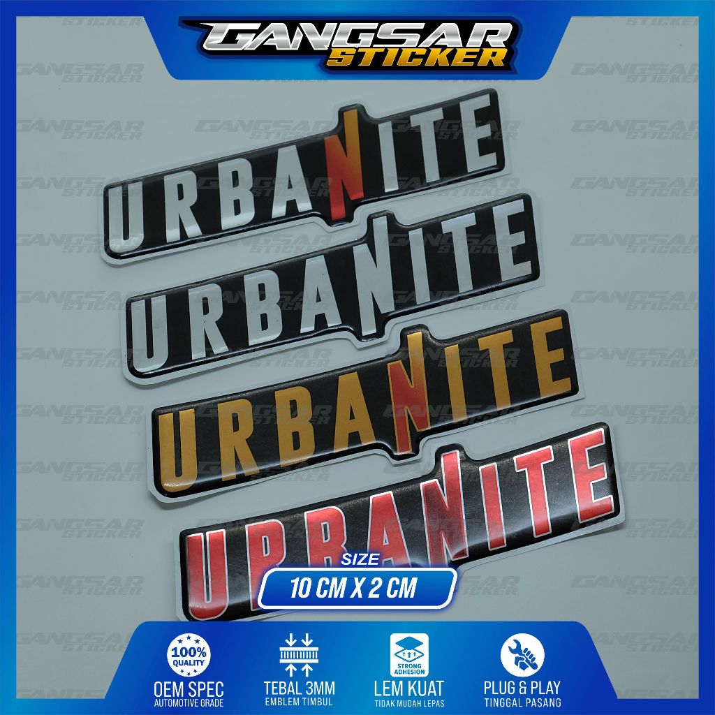 emblem timbul urbanite honda brio / emblem urbanite brio