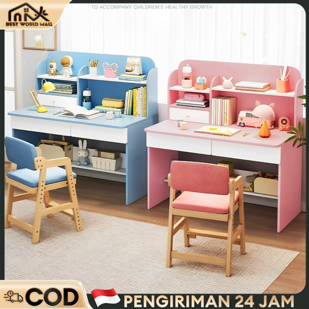 Meja Belajar Anak Meja Belajar Kayu Set Kursi Meja Komputer Siswa Meja Tulis Anak Meja Belajar Minim
