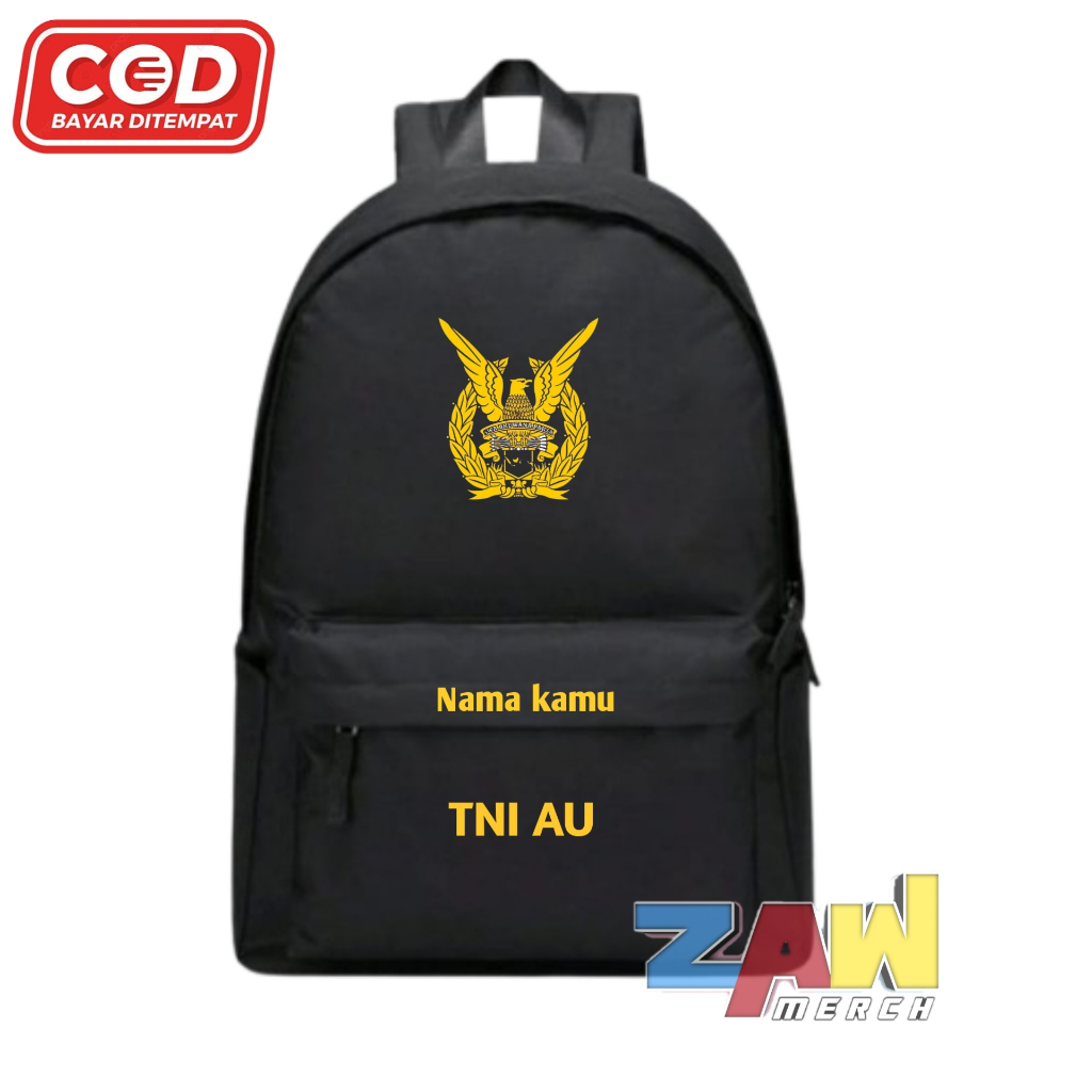 Tas Ransel Hitam Dewasa TNI AU Sekolah SD SMP SMA / Backpack Dewasa sekolah SD SMP SMA TNI AU