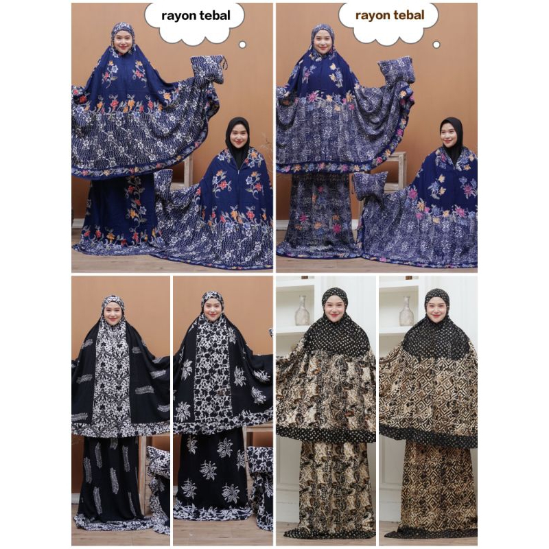 mukena dewasa batik rayon premium adem