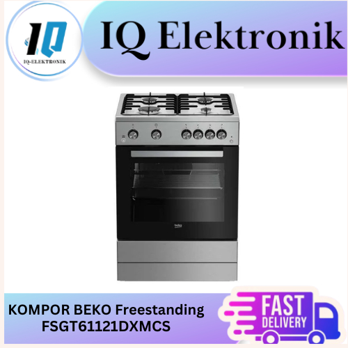 BEKO FSGT61121DXMCS Kompor Freestanding 4 Tungku Dengan Oven Gas 60 cm / FSGT 61121DX MCS