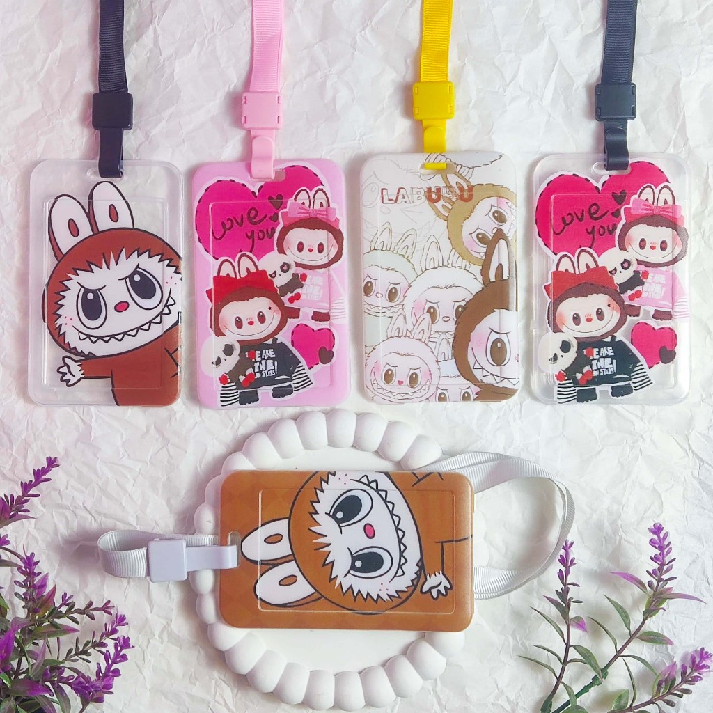 

NAME TAG LANYARD Karakter LABUBU Tali Gantungan Tempat Kartu ID Card E-Money Flazz BRIzi [LMR-AD]