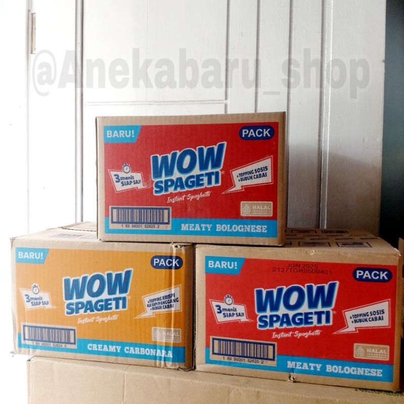 

[ 10 PCS ] MIE PASTA WOW SPAGETI CREAMY CARBONARA / MEATY BOLOGNESE