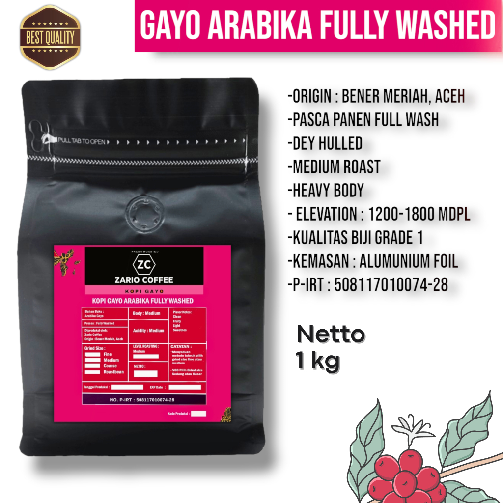 

Kopi Arabika Gayo Fully Washed 1 Kg - Fullwash