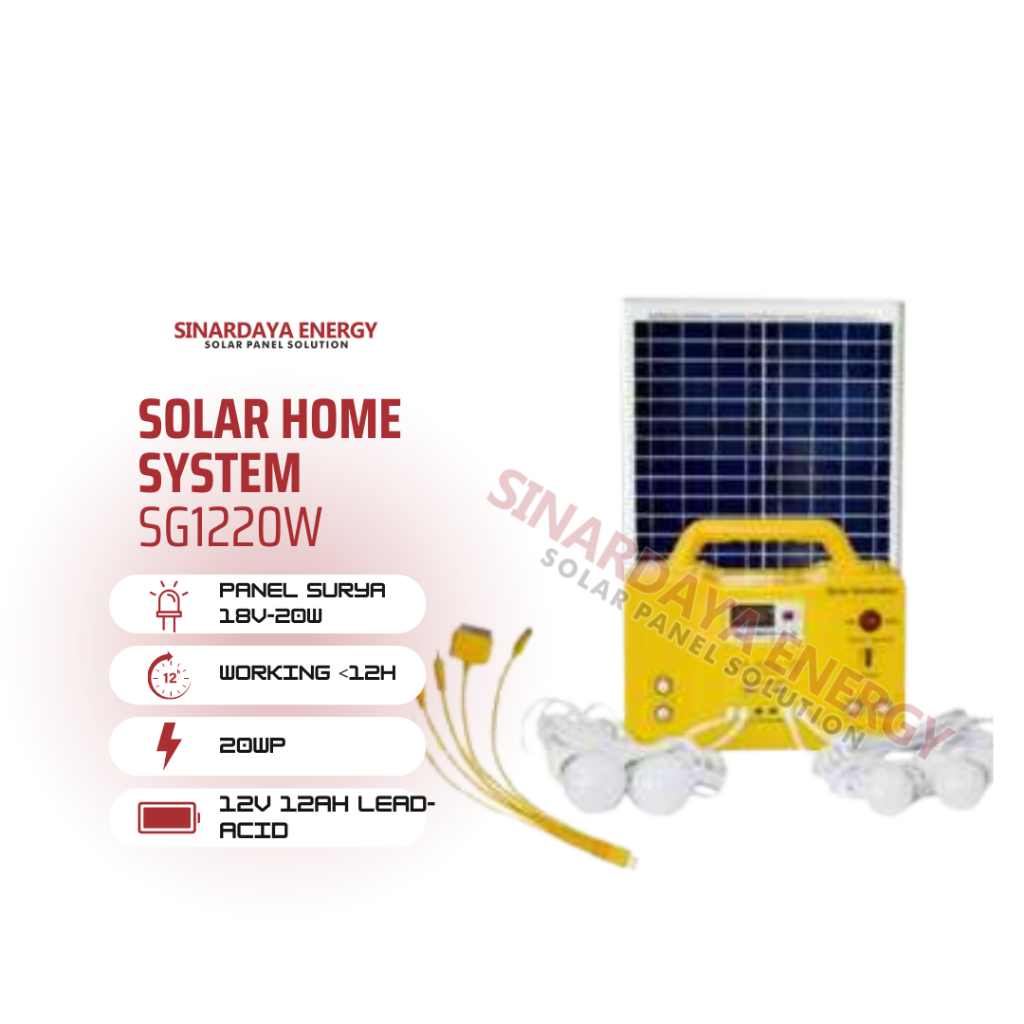 Lampu SEHEN Solar Generator Tenaga Surya 4 Lampu, Radio (FM, MP3, Port USB)