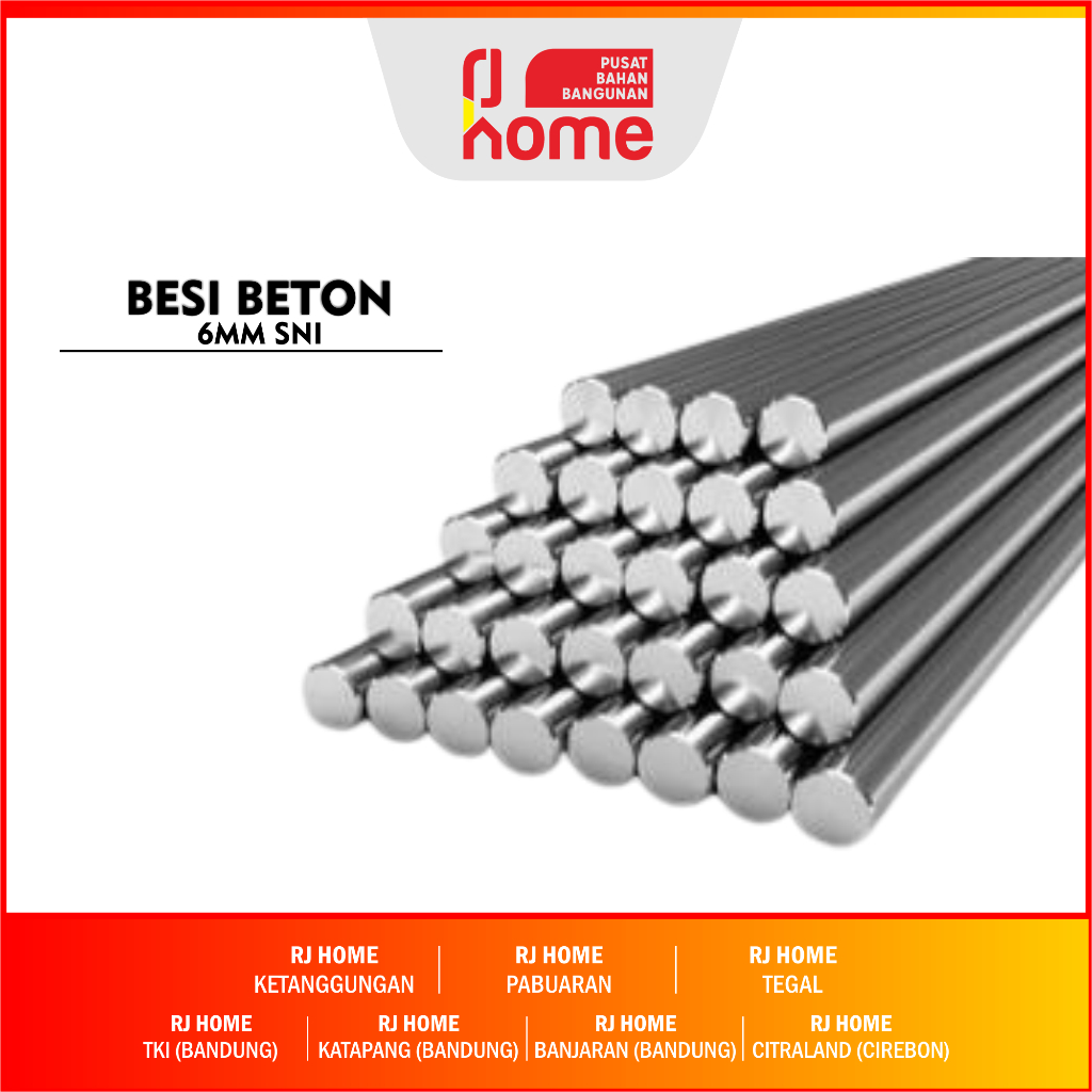 BESI BETON LONJORAN UKURAN 6MM POLOS PANJANG 12 METER