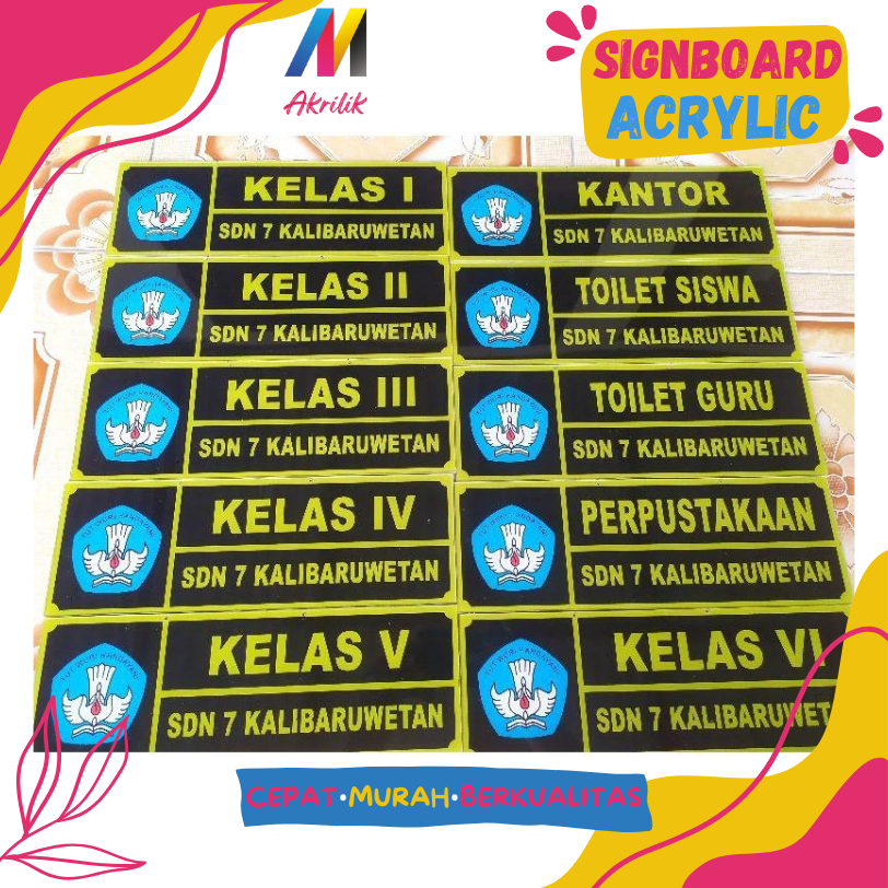 

CUSTOM PAPAN NAMA AKRILIK / PETUNJUK RUANGAN SATU SISI