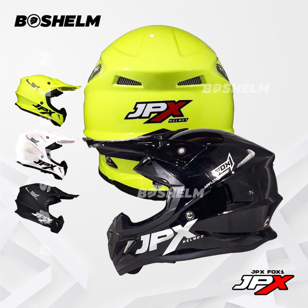 BOSHELM Helm Cross JPX FOX1 SOLID Helm Cross Full Face SNI Helm Trail