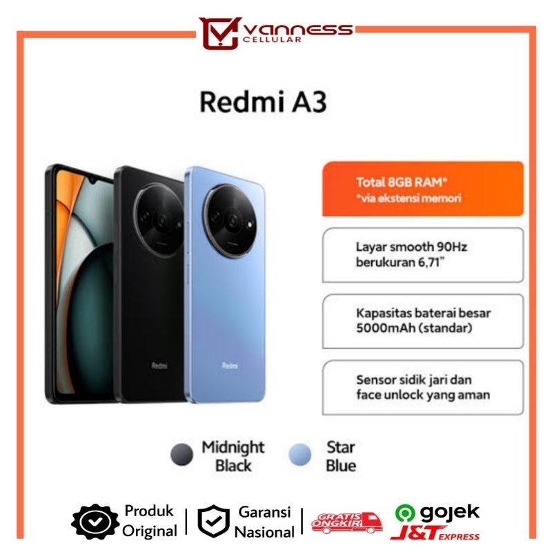 XIAOMI REDMI A3 RAM 8GB (4GB+4GB | 128GB)