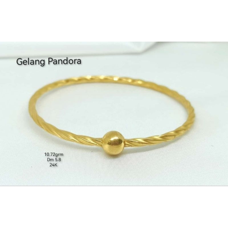 Gelang bangle emas 24k plintiran pandora