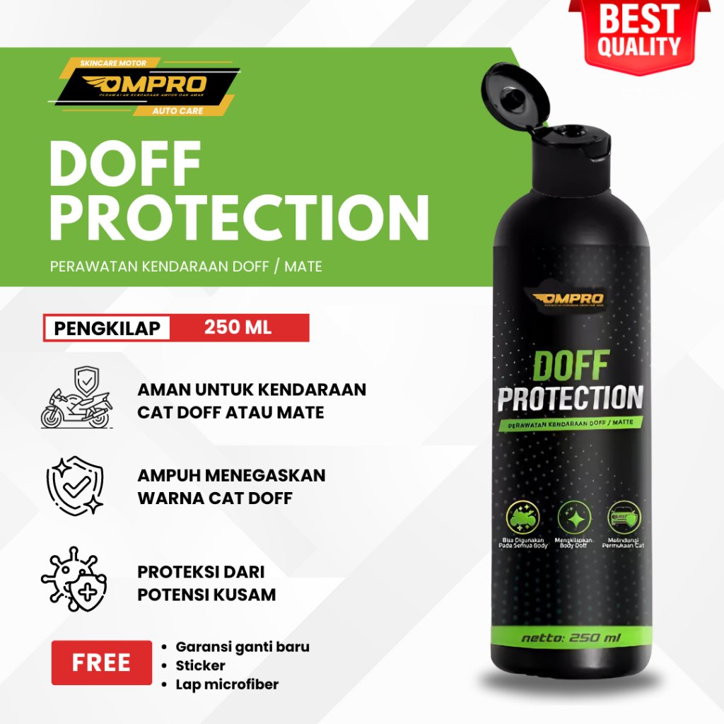 Pengkilap Pengkilat Body Motor Hitam Ompro Doff Protection Body Motor 250ml Matte Protection Biru Hi