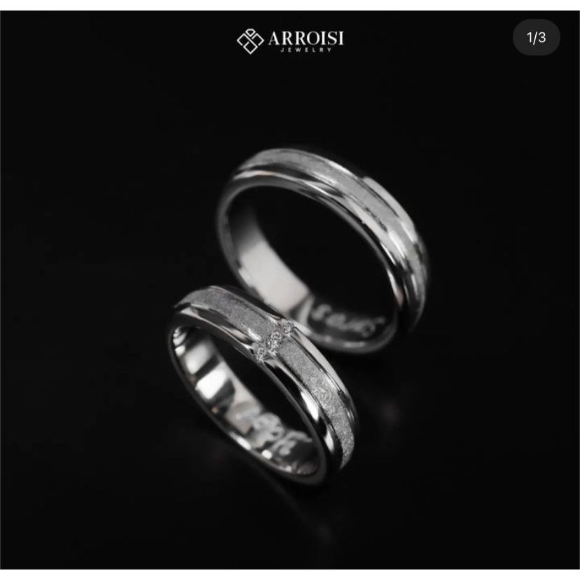 Arroisi Jewelry Cincin Couple Simple Cincin Couple Custom Cincin Nikah (PS - 028)