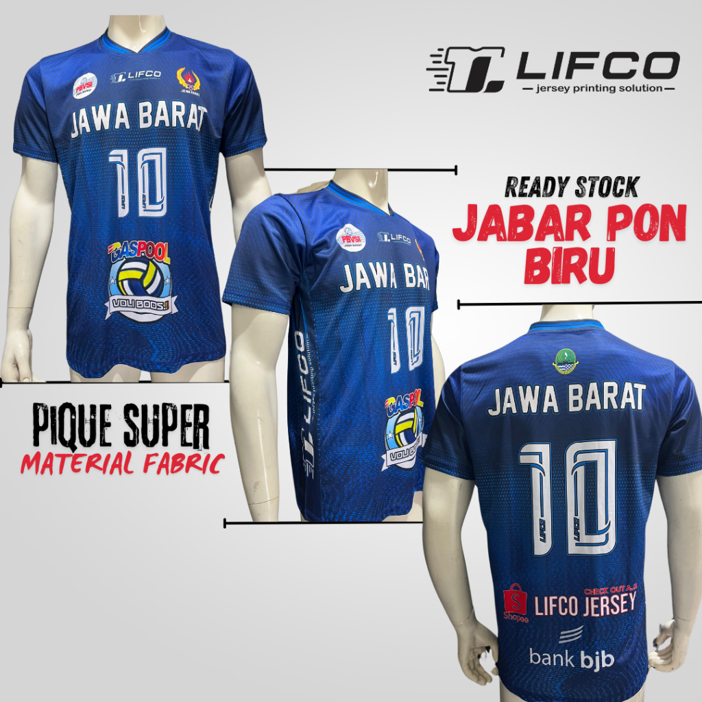 LIFCO JERSEY ORIGINAL PON JABAR BIRU SERIES (TIDAK BISA CUSTOM NAMA)