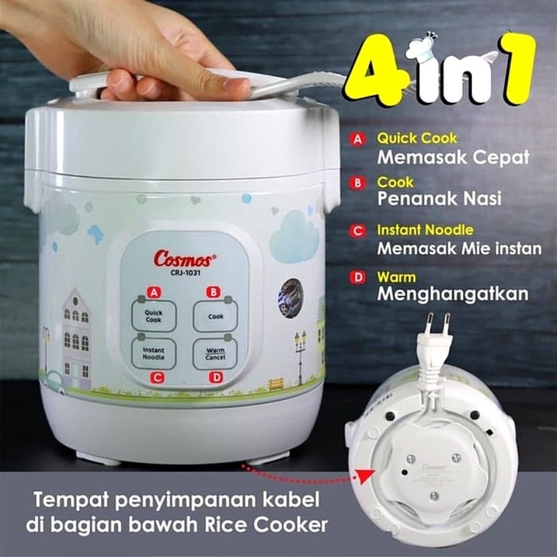 Magic com cosmos digital 0,3L 4in1 anti lengket / Crj 1031 rice cooker / magic cosmos 4in1 / cosmos 