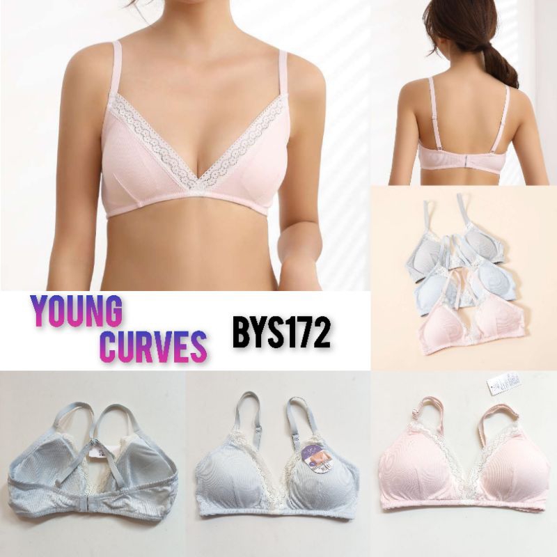 BYS172 bra young curves tanpa kawat katun modal M