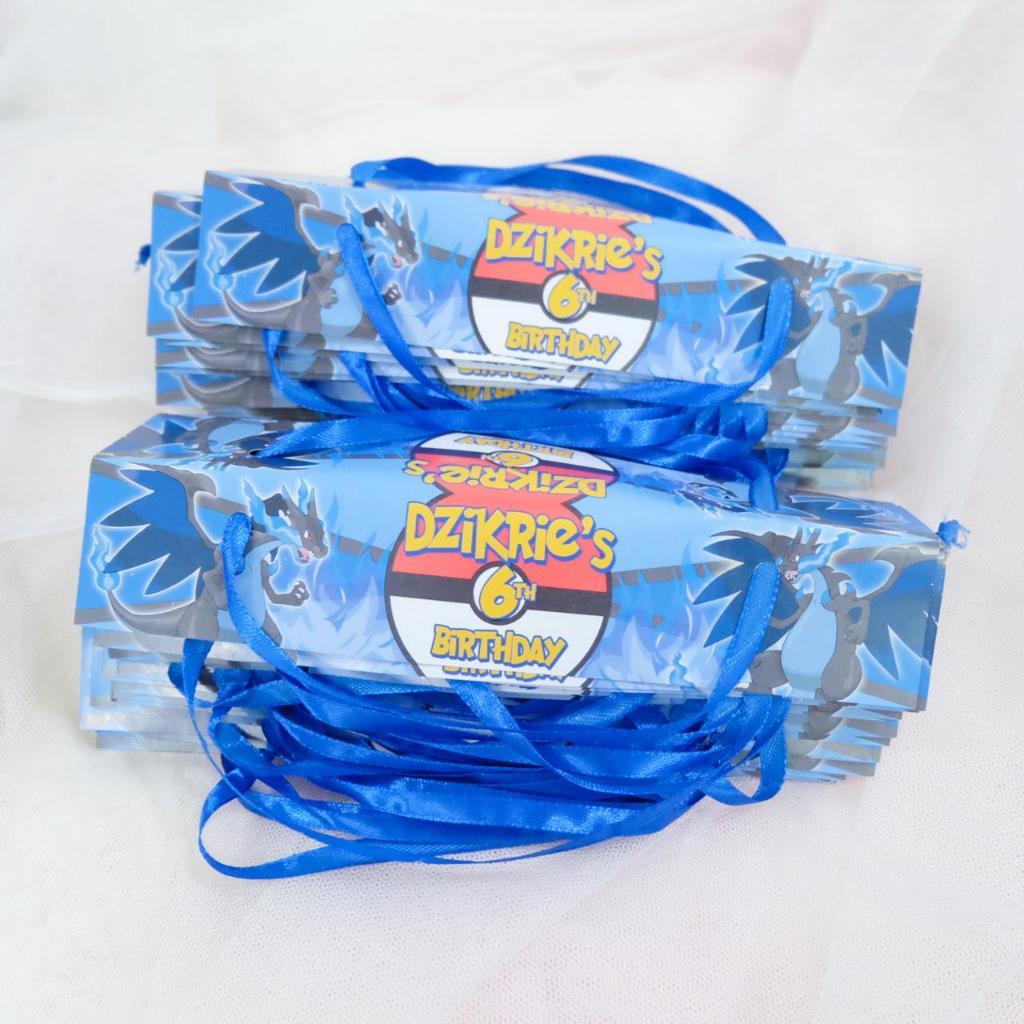 

Pokemon Mega Charizard - Label Kantong Snack Goodie Bag Birthday / Kantong Souvenir Hampers Ulang Tahun