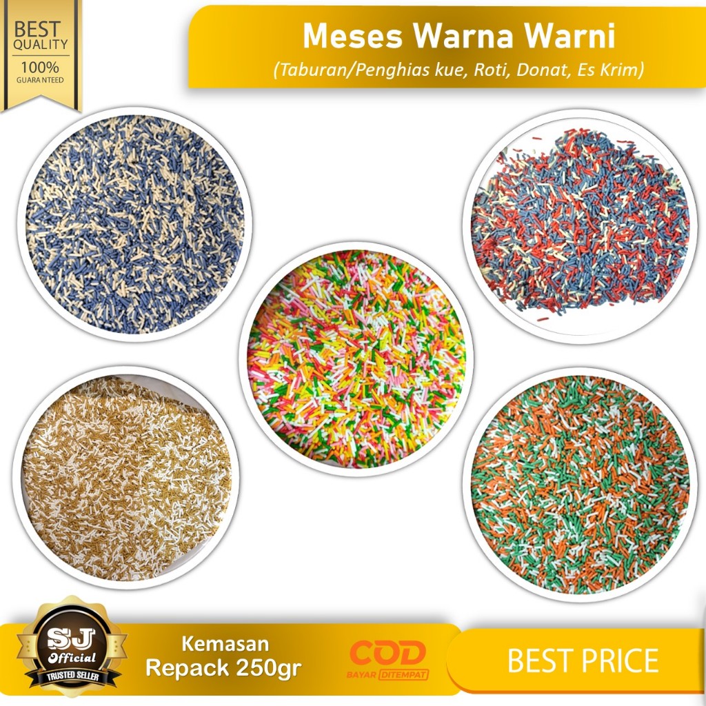 

Meses RAINBOW 250gr - Meses Warna Warni Premium - Tersedia Harga Grosir