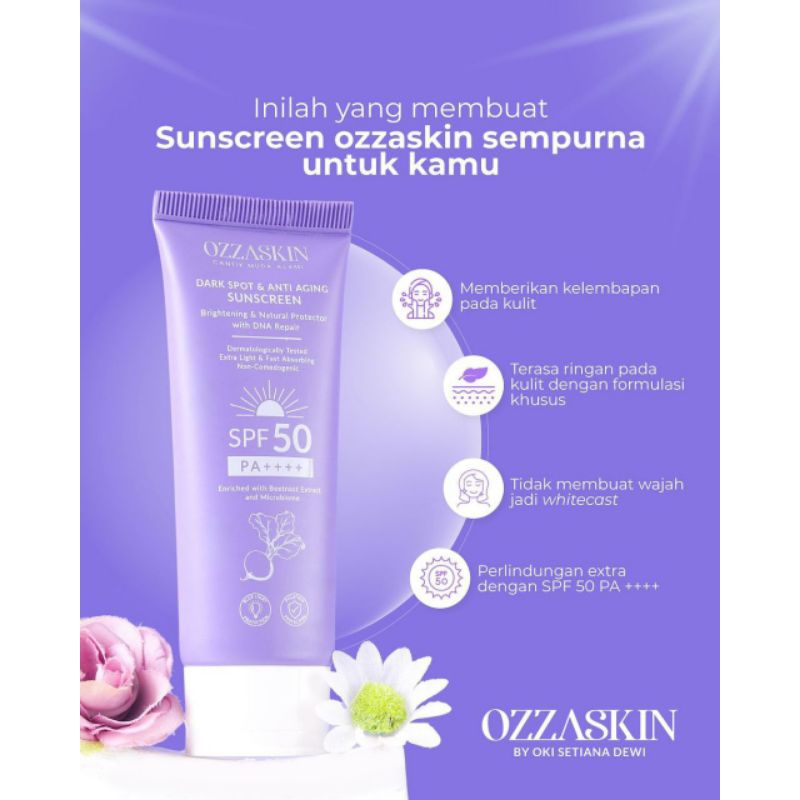 Sunscreen ozzaskin by oki Setiana dewi, spf PA 50++++