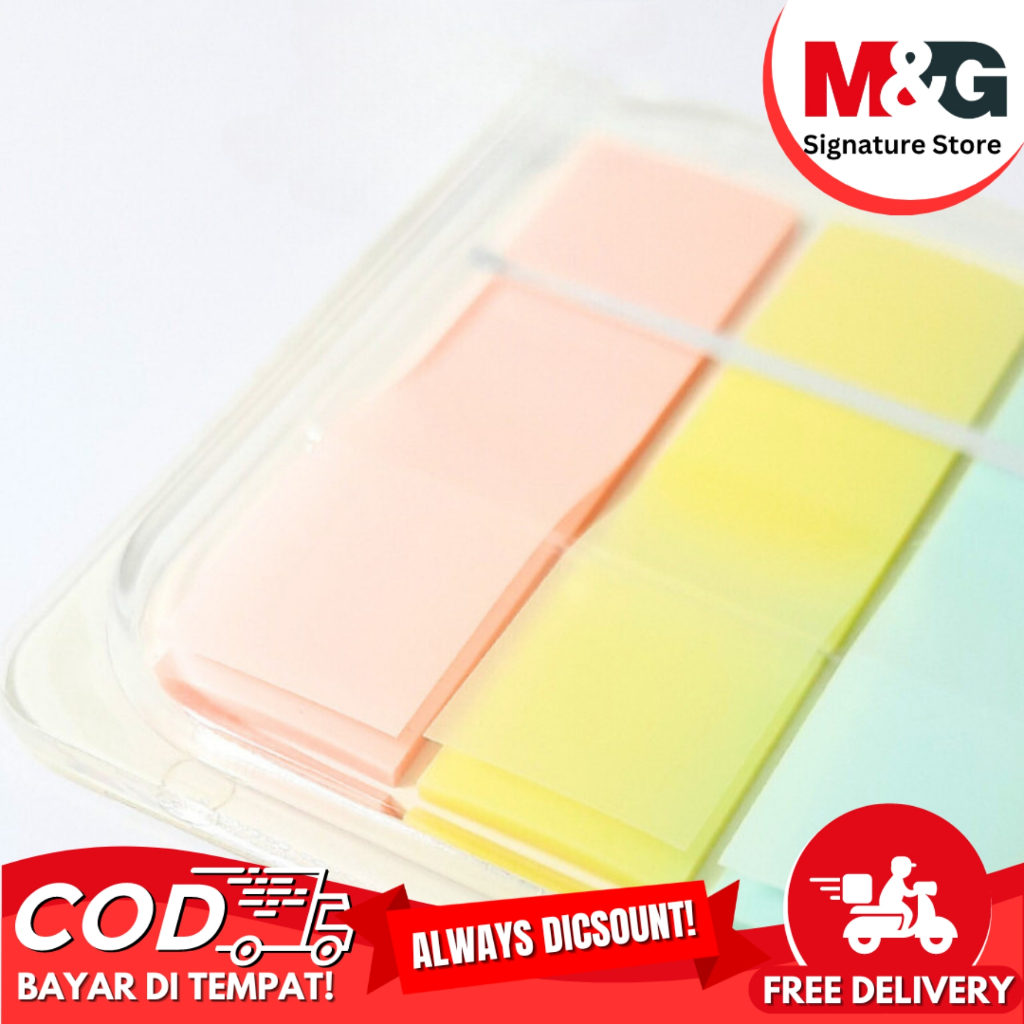 

Plastik Memo Note Sticky Note Warna Pastel M&G #AS23O519 Indexer 12x43 mm 5 Warna Pastel YS-505