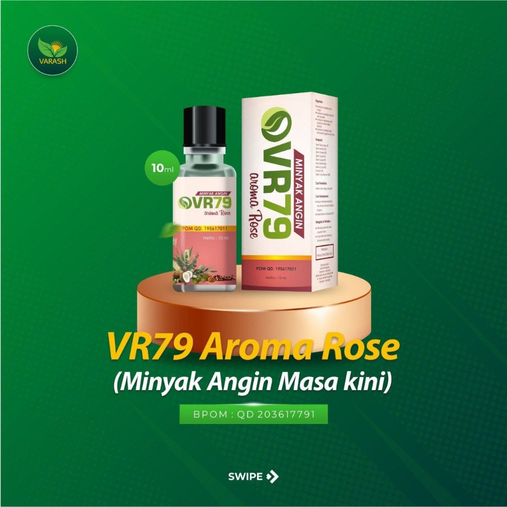 Minyak Angin Herbal VR79 Rose - Solusi Ampuh mengatasi flu, pusing, masuk angin