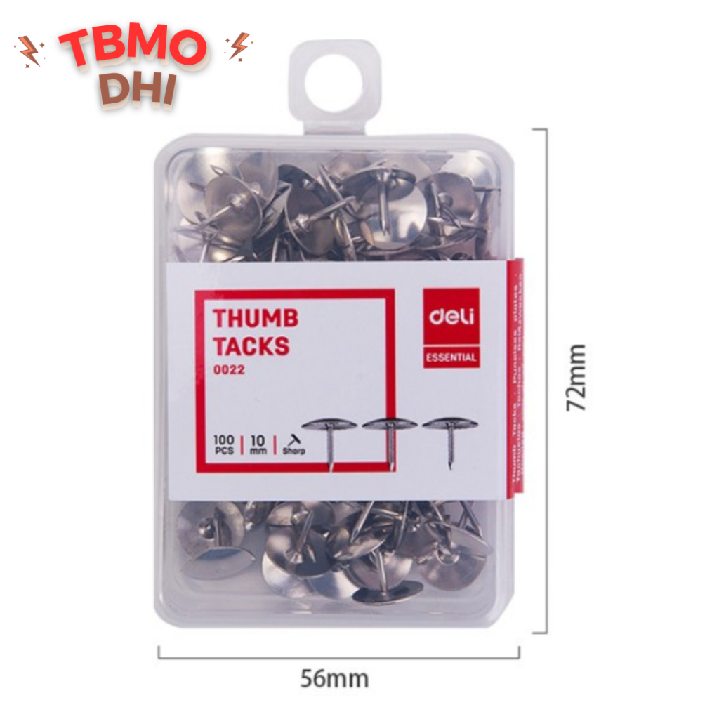 

TBMO Paku Payung Deli E0022 Office Consumable / Paku Payung-Thumb Tacks 10mm