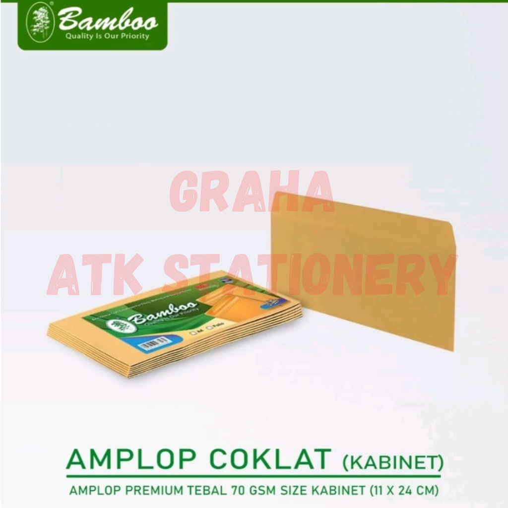 

[1 Bungkus] Amplop Coklat Kabinet Bamboo 11x24 cm / Amplop Casing Kesing Kabinet Bamboo 11x24 cm