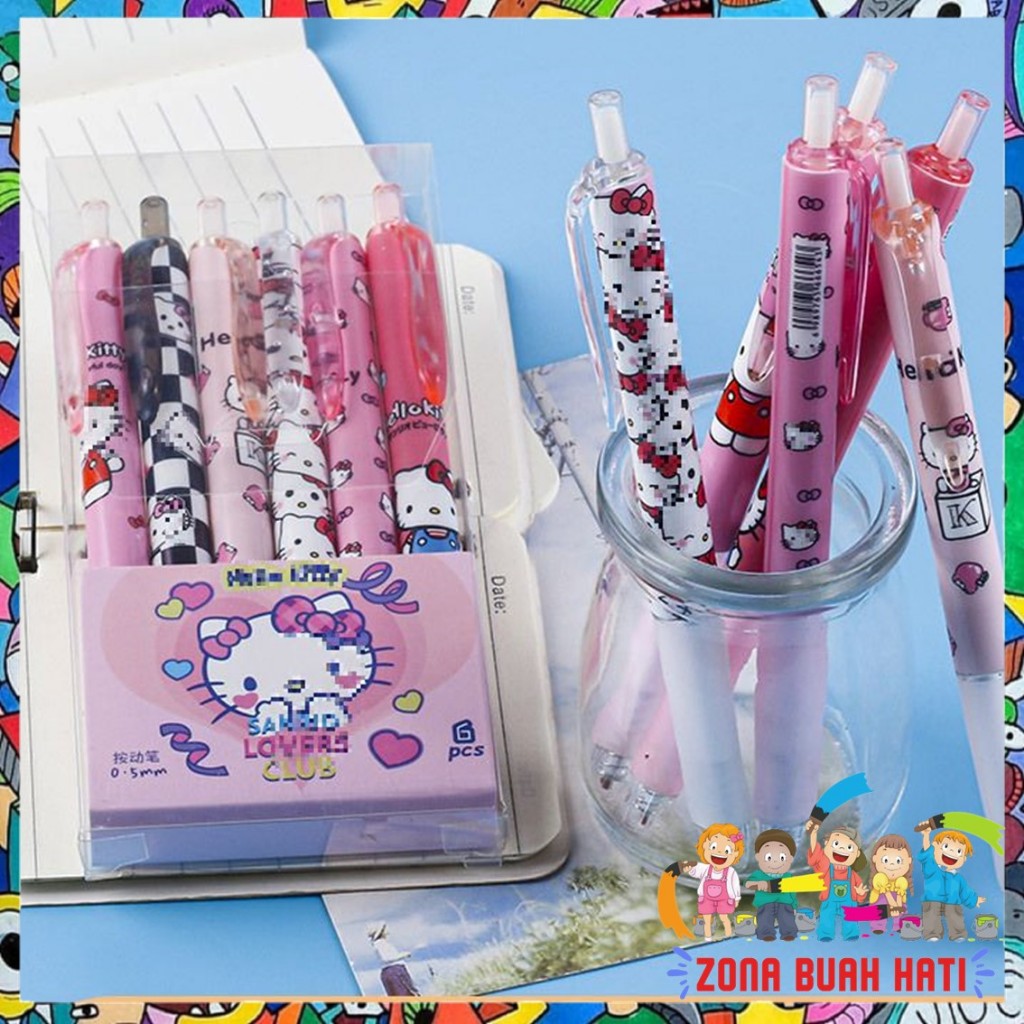 

ZBH Pulpen Mekanik 0.5mm Set Isi 6 Pcs Motif Kartun Series Set Pena Gel 0.5mm Karakter Lucu Pulpen Gel 6IN1 Warna Hitam Bolpoint Tinta Gel Cair 6 Pcs Journaling Pen Alat Tulis
