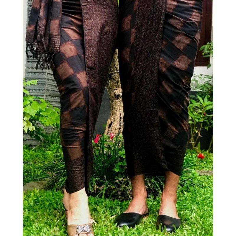 Set couple batik indigo, set couple batik halus, Kamen selendang dan saput