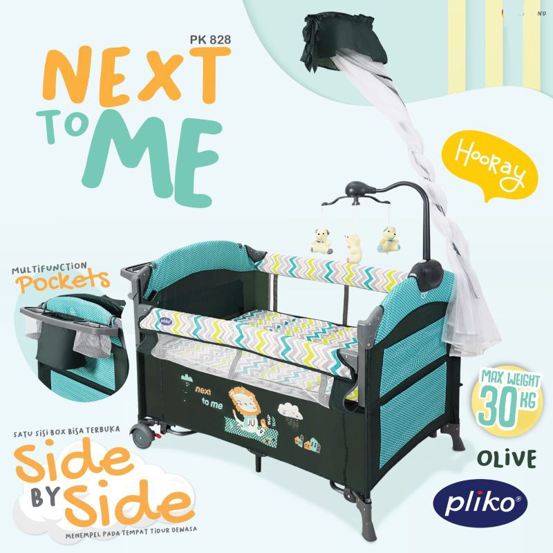 Box Bayi Pliko PK-828 Next To Me Baby Box Kotak Tempat Tidur Bayi Kasur Bayi Box Tidur Bayi Lipat Bo